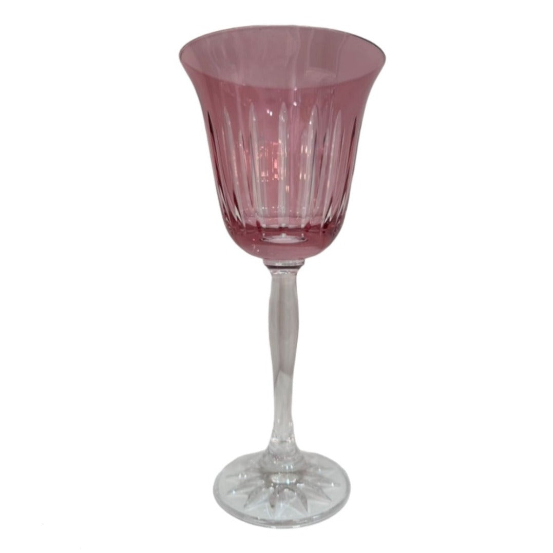Crystal Glass Water Goblet Stripes Violet (Set of 6) – Il'argento, image size:1077x1077