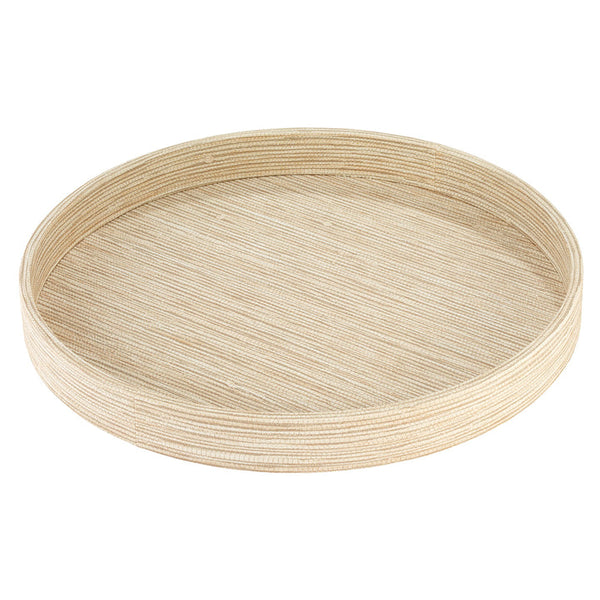 Grasscloth - Latte Round Tray
