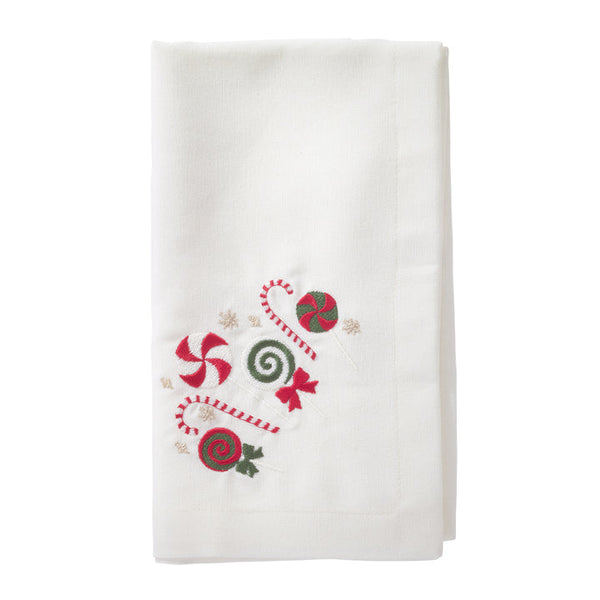 Candyland - Embroidered Holiday Napkins Red / Green (Set of 4)