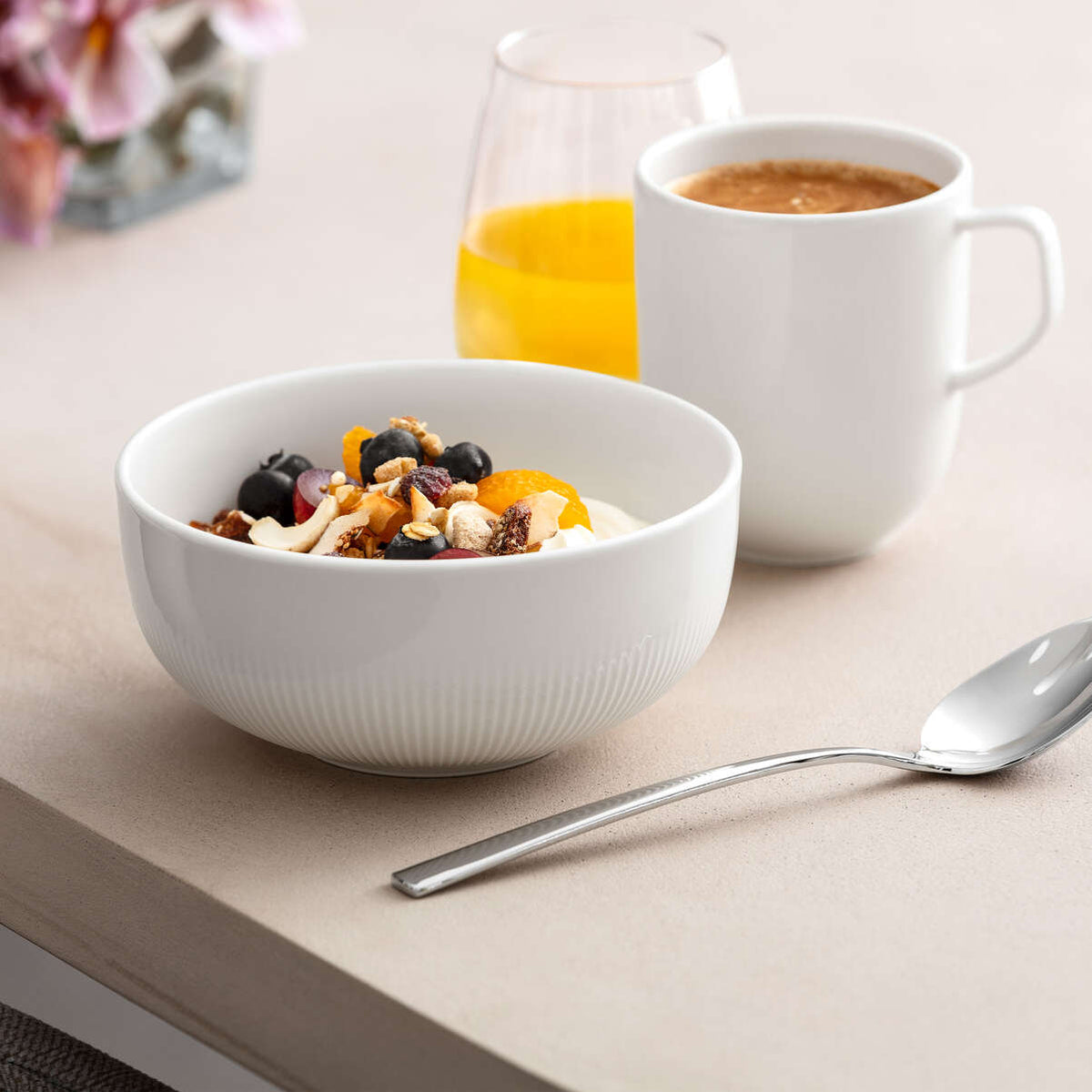 Tazza Con Manico Villeroy & Boch | 0,35 Litri | Porcellana | Adatta A Microonde E Lavastoviglie | Colore Bianco
