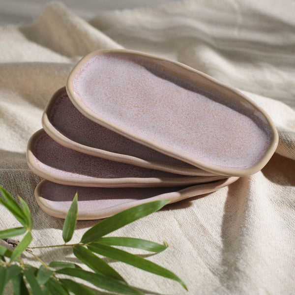 Litchi - Shallow Organic Oval Platter Mini (Set of 4)