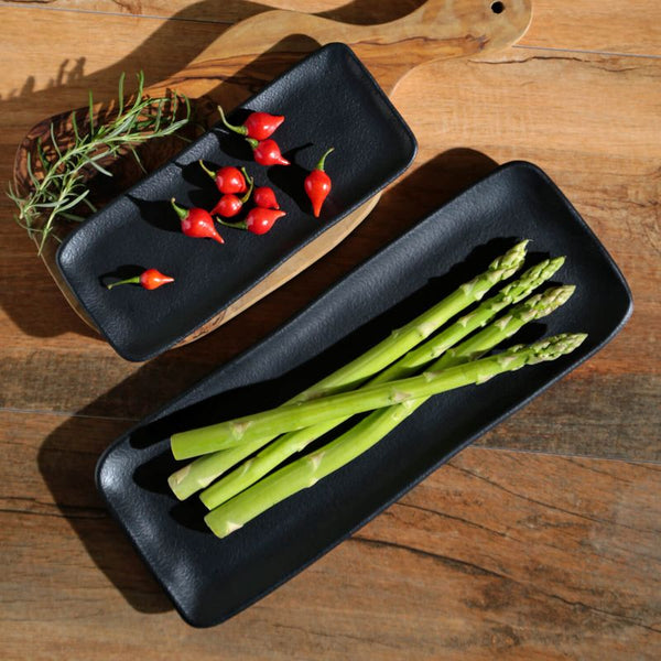 Matte Black - Rectangular Platter Small (Set of 4)