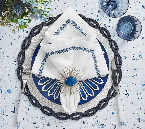 Infinity - White & Navy Placemat (Set of 4)