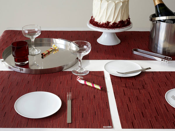 Bamboo - Rectangle Placemats Cranberry (Set of 4)