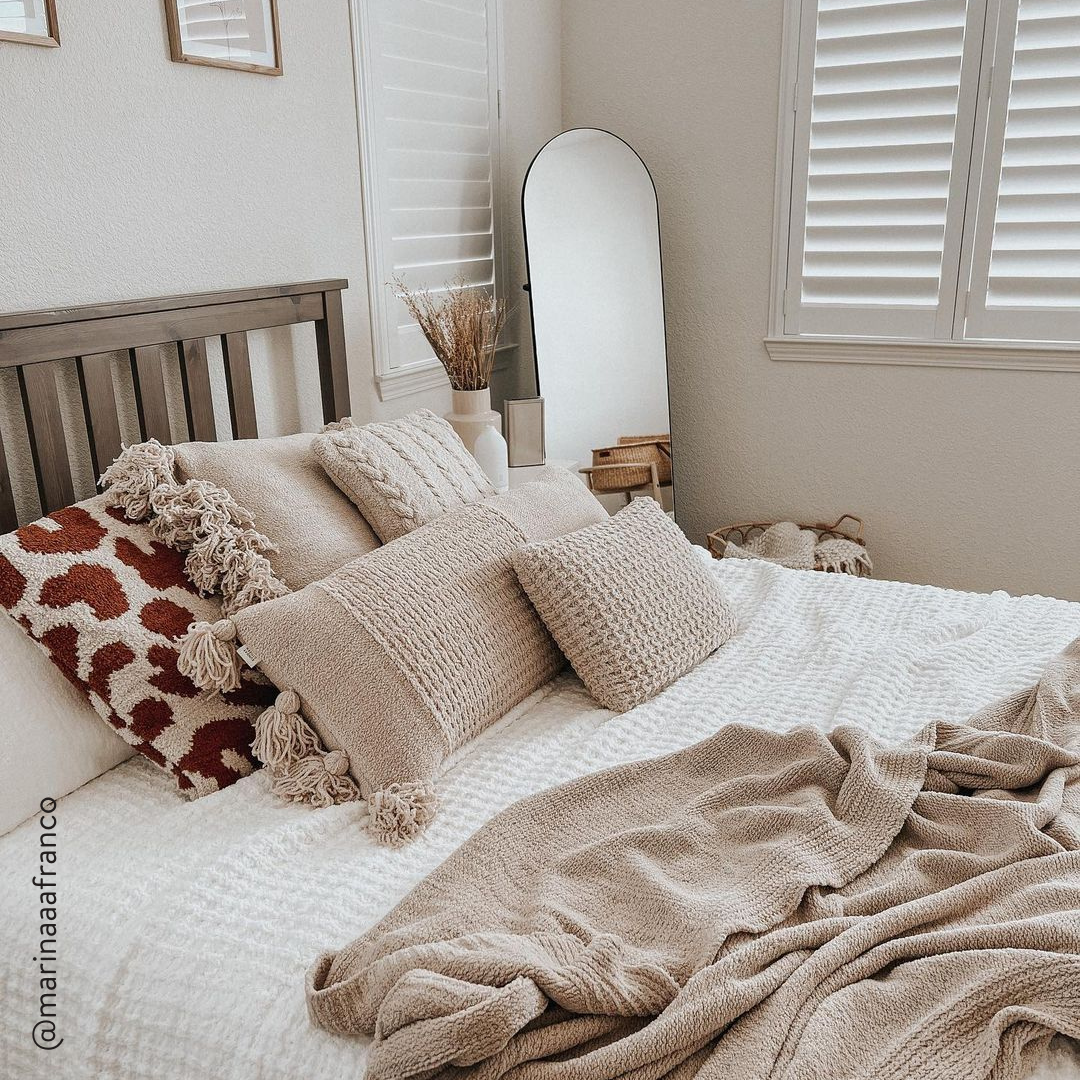 Snug Small Waffle Pillow Sahara Tan