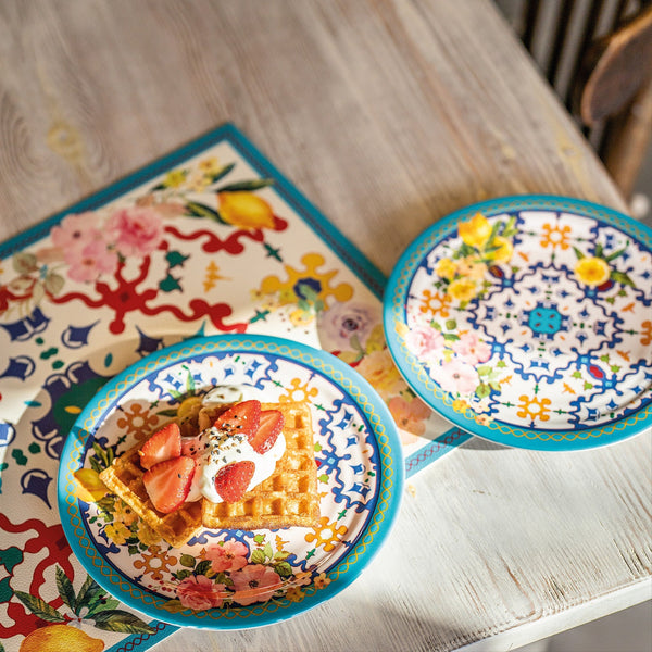 Flowers & Lemon - Dessert Plate Blue (Set of 6)