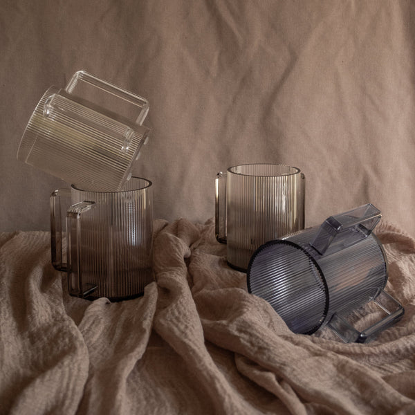 Netilat Yadayim Cup - Griege Ribbed Acrylic