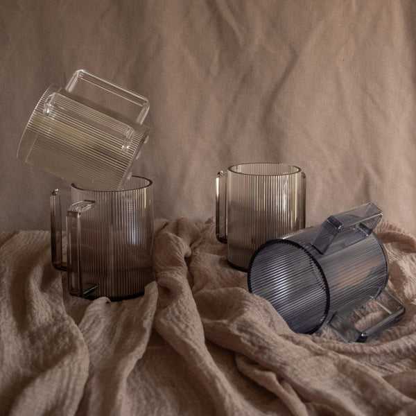 Netilat Yadayim Cup - Smokey Ribbed Acrylic * Last Piece *