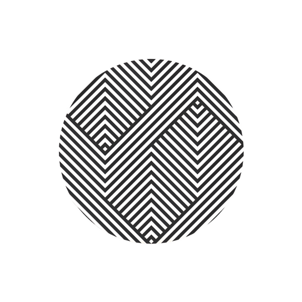 Geometric - Black / White Round Insert (Set of 8)