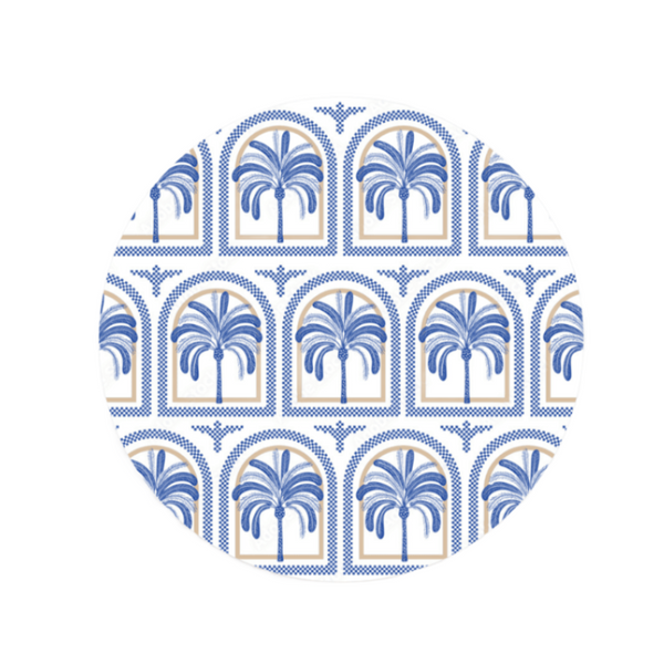 Palms - Blue Round Inserts (Set of 8)