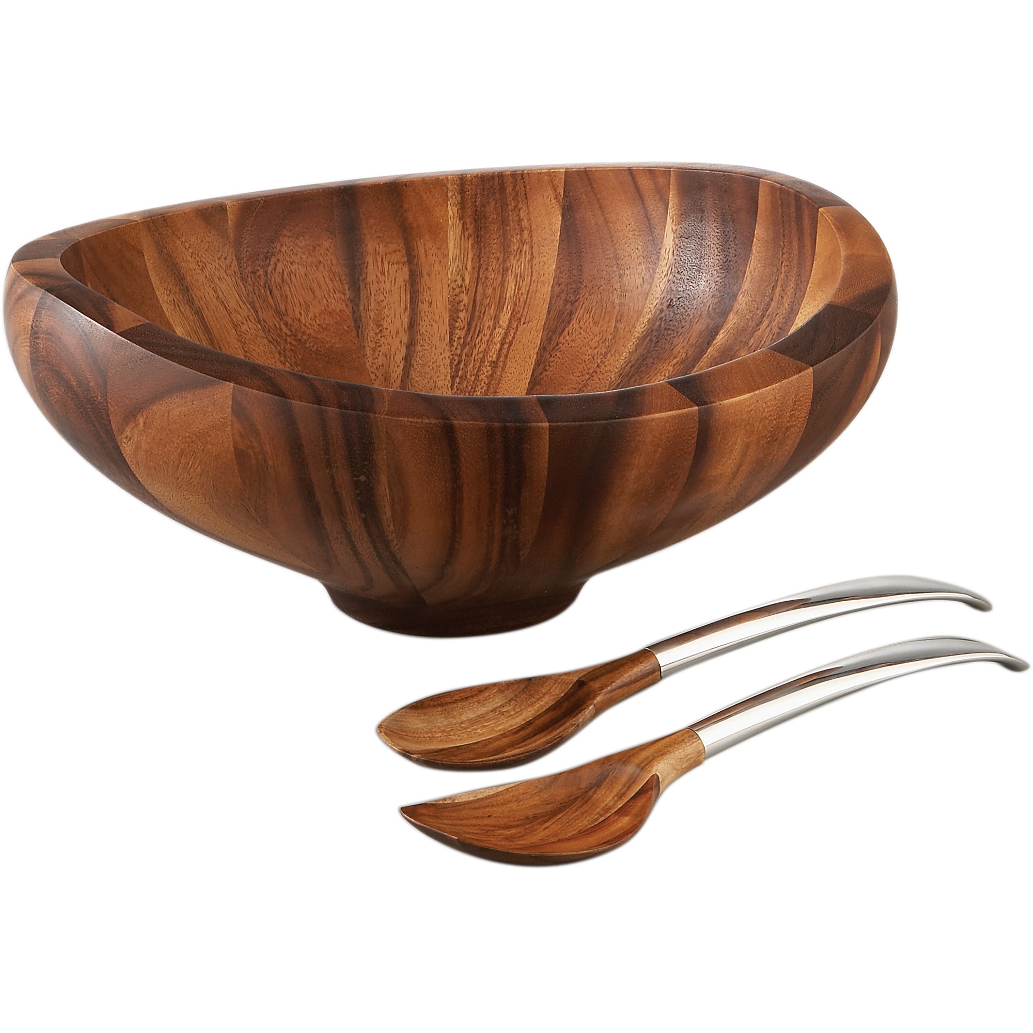 Nambe Butterfly Salad Bowl With Servers - Thumbnail 3