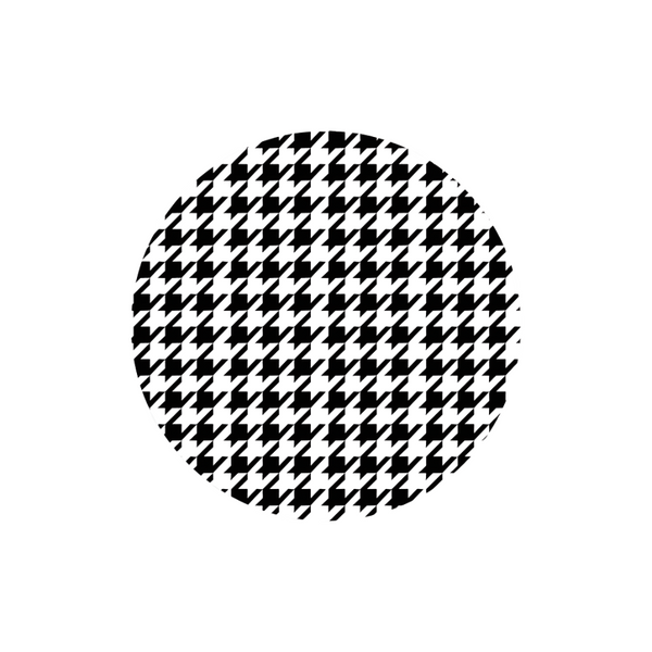 Houndstooth - Black / White Round Insert (Set of 8)