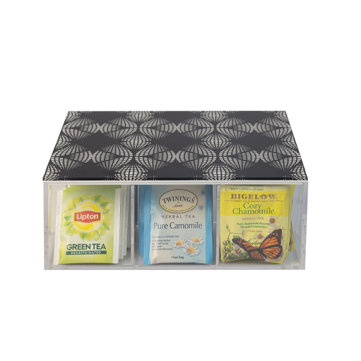 Small Tea Compartment Small Tea Box - Black and White Patches – Il'argento