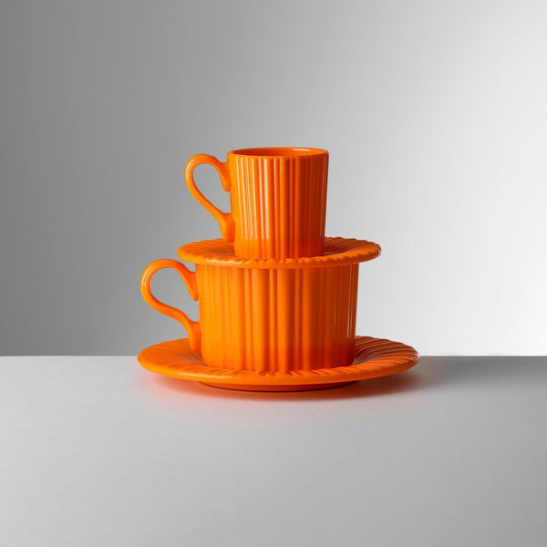 Lucilla - Espresso Cup & Saucer Orange (Set of 2)