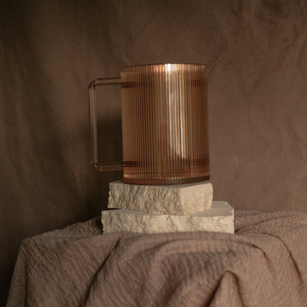 Netilat Yadayim Cup - Champagne Ribbed Acrylic