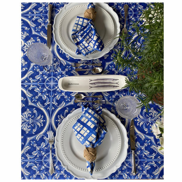 Paisley - Tablecloth A77 Blue 138"x60"