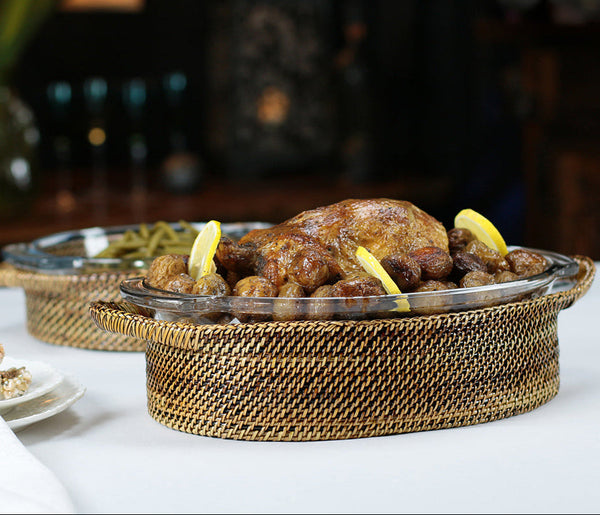 Oval Casserole Basket with Anchor Roaster