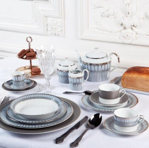 Arcades Grey & Platinum - Rim Soup Plate