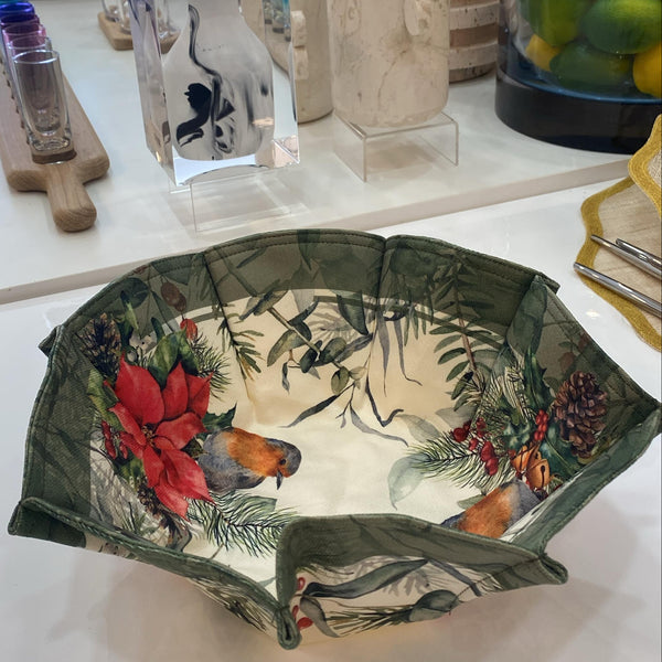 Christmas - N54 Bread Basket Bird Poinsettia