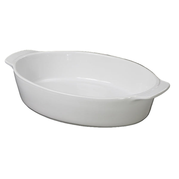 Oval Medium Casserole Stoneware Roaster White 3QT