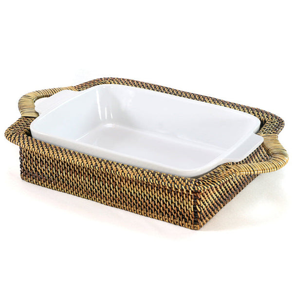 Rectangular Medium Casserole Basket with Stoneware Roaster