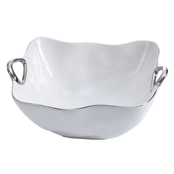 Handles with Style - White and Silver - Large Bowl