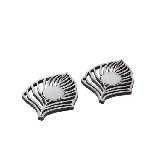 Maranta - Silver Candleholder (Set of 2)