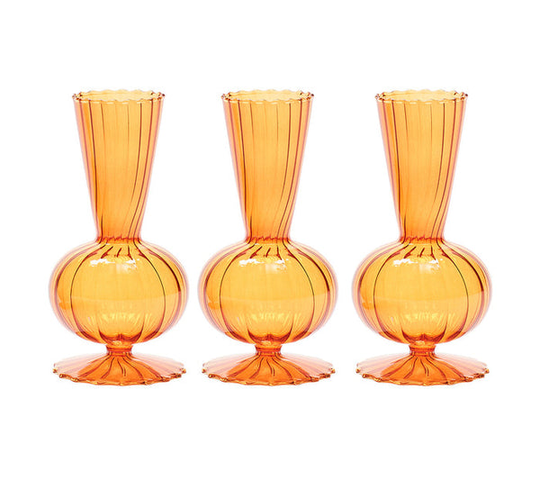 Tess Bud - Amber Vase (Set of 3)