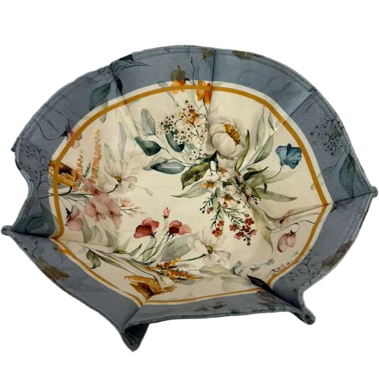 Flower - F376 Blue Rim Bread Basket | Il'argento