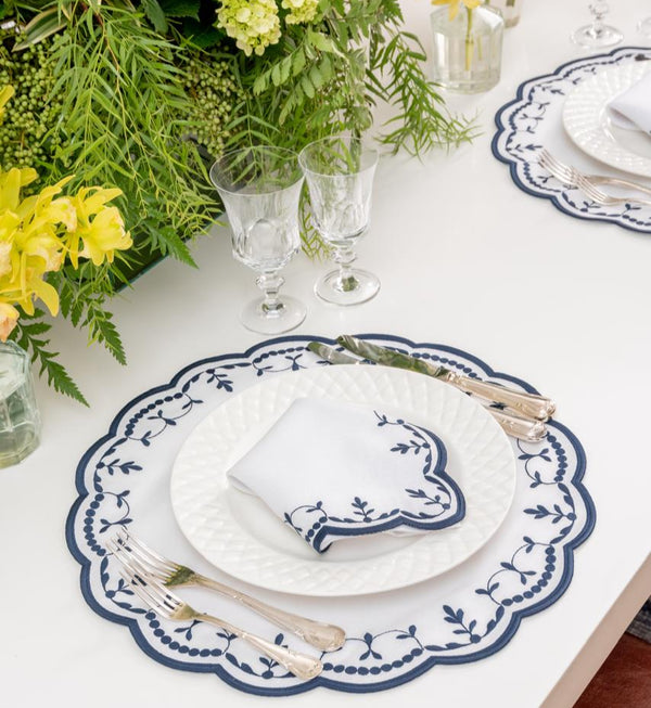 Firenze - Navy Linen Napkin & Placemat