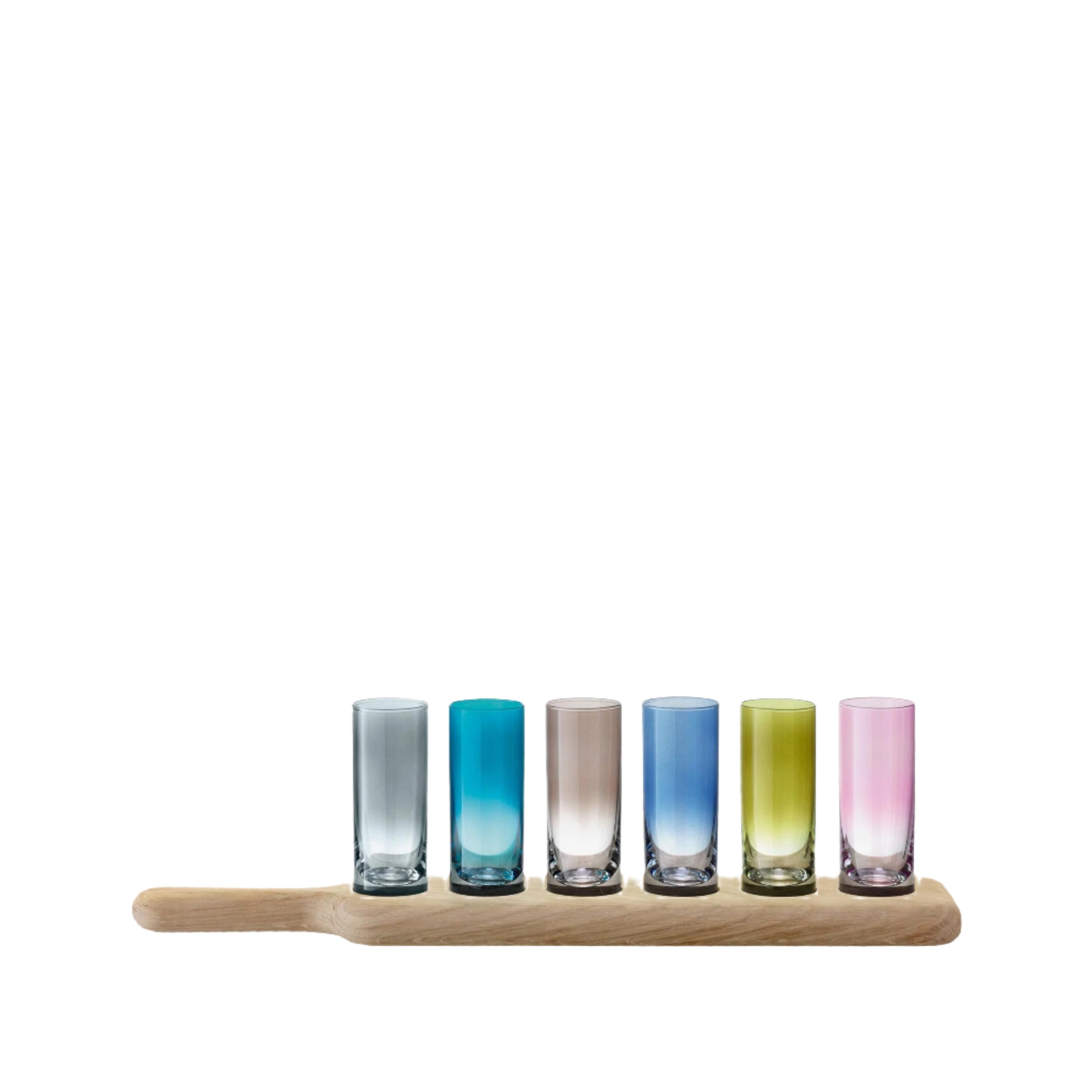 Paddle - Shot Set & Oak Paddle Coloured (Set of 7)