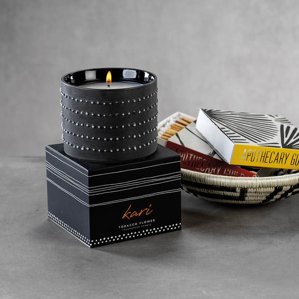 Apothecary Guild - Kari Fragranced Candle Black Jar with White Dots