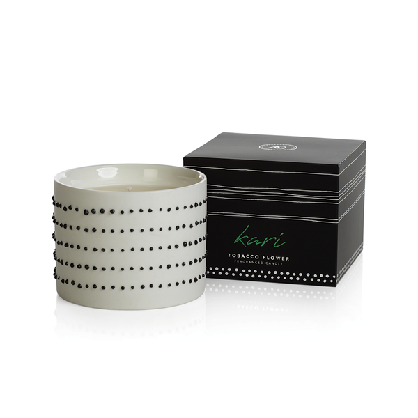 Apothecary Guild - Kari Fraganced Candle White Jar with Black Dots
