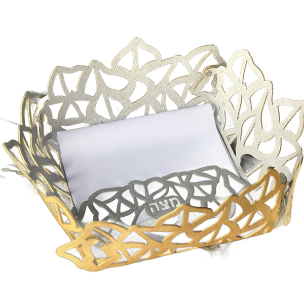 Petalos - Matza Bread Basket Gold / Silver