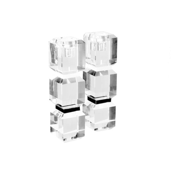 Block - White & Black Candle Sticks (Set of 2)