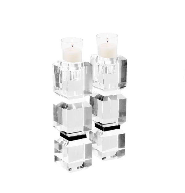 Block - White & Black Candle Sticks (Set of 2)