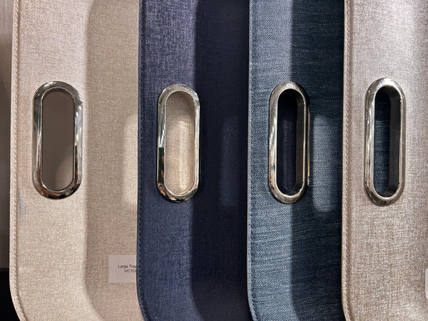 Metal Handles - Large Serving Tray Victoria Navy