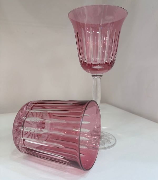 Whiskey Glass Stripes Pink (Set of 6)