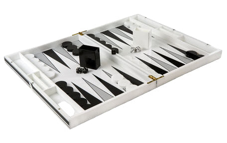Lucite - Acrylic Backgammon White with Design