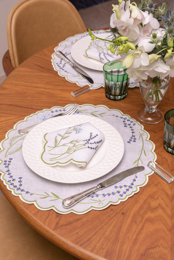 Lavender - Garden Linen Napkin & Placemat Blue