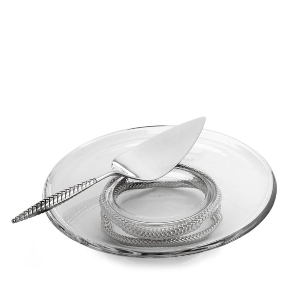 Braid Pedestal Cake Plate w/ Cake Server