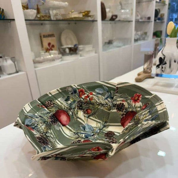 Christmas - N126 Bread Basket Pomegranate Green