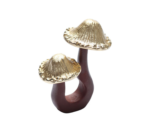 Sprout - Napkin Ring Brown & Gold (Set of 4)