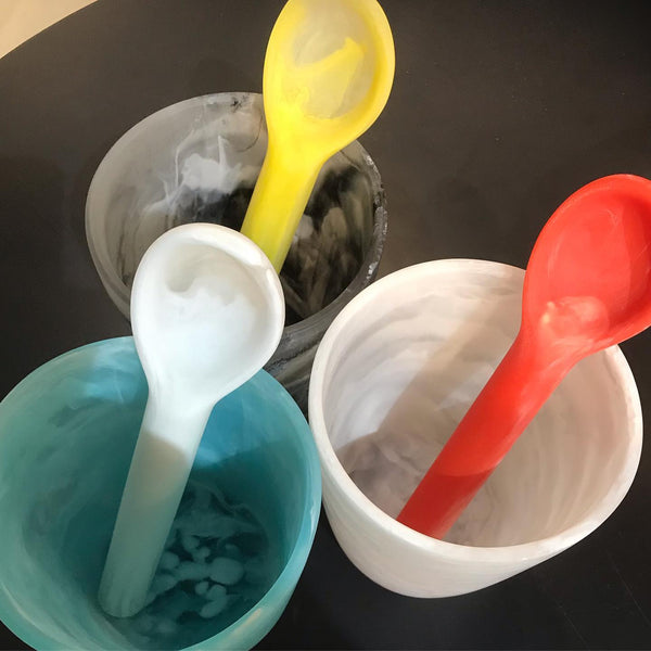 Everyday - Ice Cream Bucket / Utensil Jar White Swirl