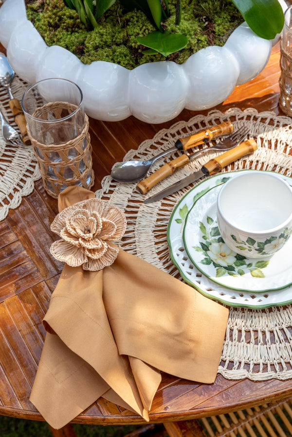 Buriti - Flower Natural Napkin Rings (Set of 4)