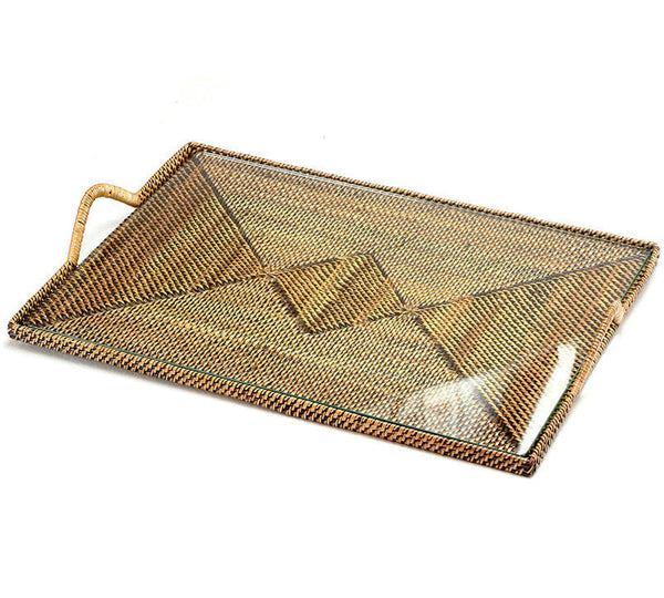 Rectangular Serving Cheese Tray with Glass Medium