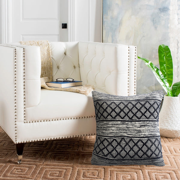 Farmhouse Diamond Geometric Throw Pillow  Square