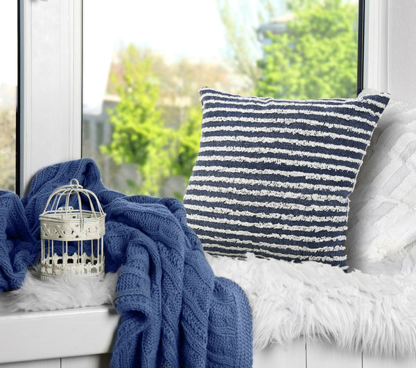 Ensign Blue Wispy Ways Throw Pillow Square