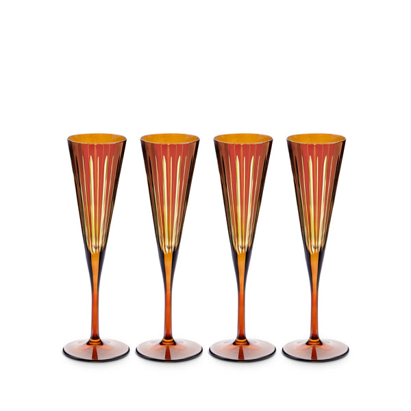 Prism - Champagne Flutes Amber (Set of 4)