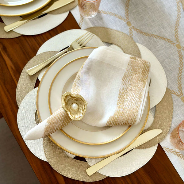 Primrose - Pearl / Oyster Placemats (Set of 4)